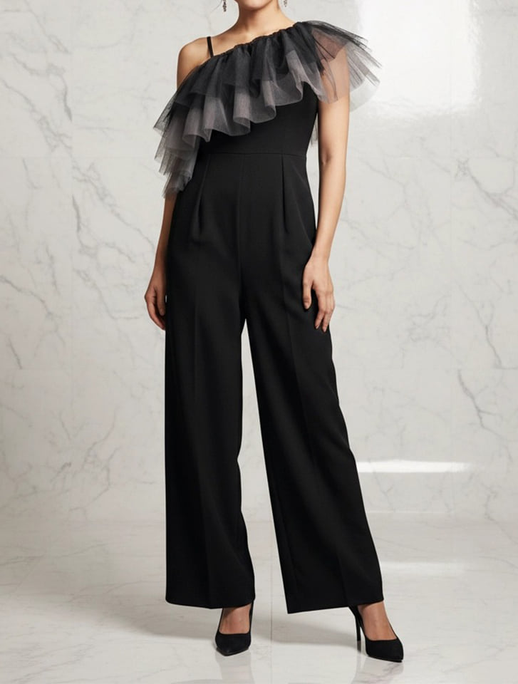 チュールケープ付オールインワン