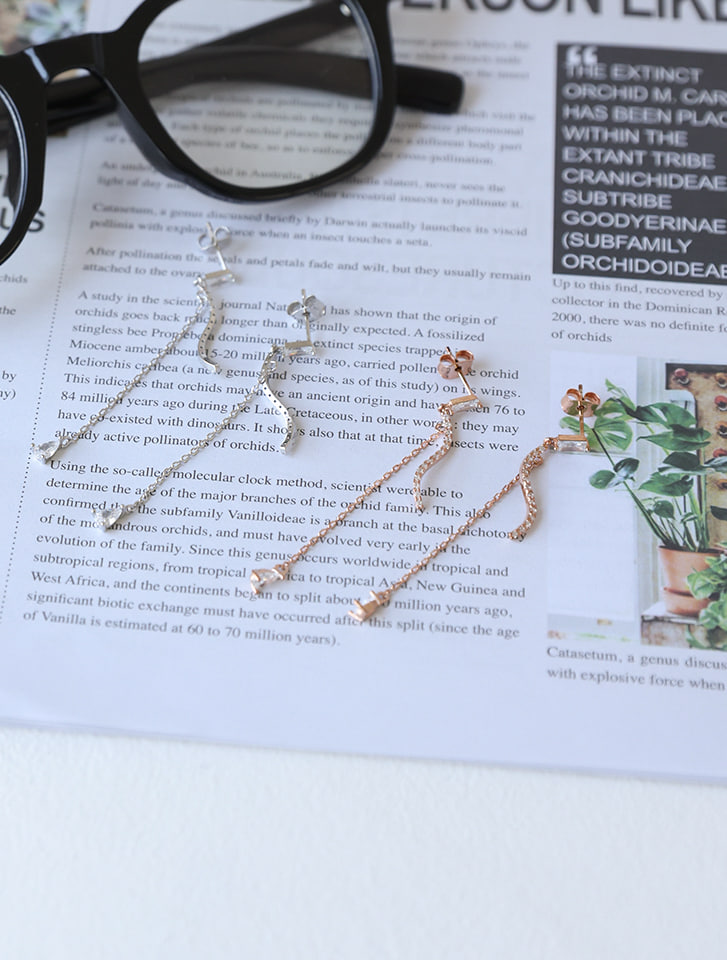 Sラインロングピアス