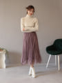 ベロアプリーツ×チュールレースレイヤードスカート