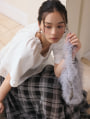 シフォンチェックスカート