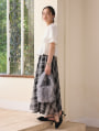 シフォンチェックスカート