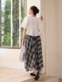シフォンチェックスカート