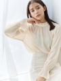キャンディースリーブシアーブラウス