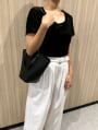 シアーベロアUネック半袖トップス
