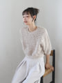 【cestmignon_mauセレクト】ツイード編み半袖ニット