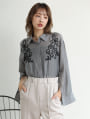 3wayスリーブコード刺繍シアーシャツ