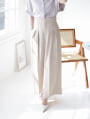 【cestmignon_mauセレクト】【U150～Lサイズあり】ポケット付ハイウエストスラックスパンツ
