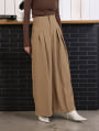 【U150～Lサイズあり】ポケット付ハイウエストスラックスパンツ