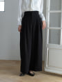 【U150～Lサイズあり】ポケット付ハイウエストスラックスパンツ