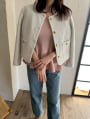 ペプラム半袖ニット