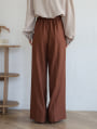 【kannaセレクト】【U150サイズあり】ベルト付きツータックハイウエストワイドパンツ
