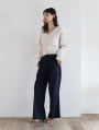 【kannaセレクト】【U150サイズあり】ベルト付きツータックハイウエストワイドパンツ