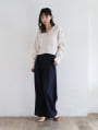 【kannaセレクト】【U150サイズあり】ベルト付きツータックハイウエストワイドパンツ