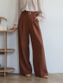 【kannaセレクト】【U150サイズあり】ベルト付きツータックハイウエストワイドパンツ