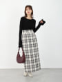 【kanaセレクト】 【U150サイズあり】チェック柄バックスリットナロースカート