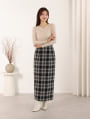 【kanaセレクト】 【U150サイズあり】チェック柄バックスリットナロースカート