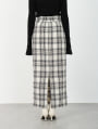 【kanaセレクト】 【U150サイズあり】チェック柄バックスリットナロースカート