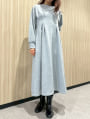 【kanaセレクト】 【U150サイズあり】裏起毛ウエストタックワンピースサイドポケット付
