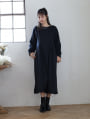 【kanaセレクト】 【U150サイズあり】裏起毛ウエストタックワンピースサイドポケット付
