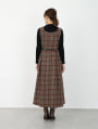 【3点セット】ベルト/ニット付チェックワンピース