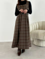 【3点セット】ベルト/ニット付チェックワンピース