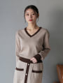配色ニットセットアップ