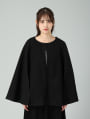 ノーカラーケープコート