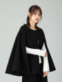 ノーカラーケープコート