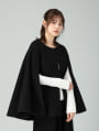 ノーカラーケープコート