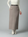 ベルト付きニットIラインスカート
