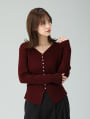 Vネックシンプルニットカーディガン