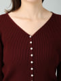 Vネックシンプルニットカーディガン