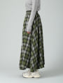 総ゴムチェックフレアスカート