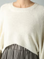 ラメ混ファンシーヤーンボリュームスリーブニット