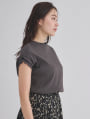 リブメローフレンチスリーブTシャツ