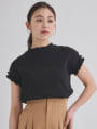 リブメローフレンチスリーブTシャツ