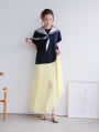 裾ボリューム細プリーツロングスカート