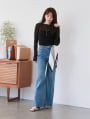 シンプルメロー長袖トップス