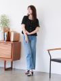 共布ベルト付きデニムパンツ