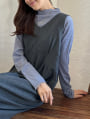 カットシャーリングボトルネックロンT
