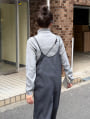 【とらまめセレクト】ウエスト切替タックオールインワン