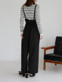 【とらまめセレクト】サスペンダー付き2wayハイウエストツイルワイドパンツ