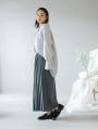 【U150サイズあり】巻きスカート風サイドプリーツスカート