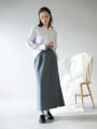 【U150サイズあり】巻きスカート風サイドプリーツスカート