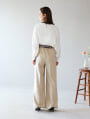 【U150サイズあり】裾スリットセンタープレスパンツ
