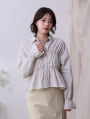 シャーリングフリルシャツブラウス
