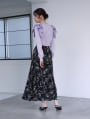 【U150サイズあり】フラワープリントフレアロングスカート