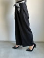 【U150サイズあり】スカーフ付きタックワイドパンツ