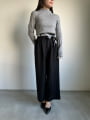 【U150サイズあり】スカーフ付きタックワイドパンツ