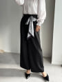 【U150サイズあり】スカーフ付きタックワイドパンツ